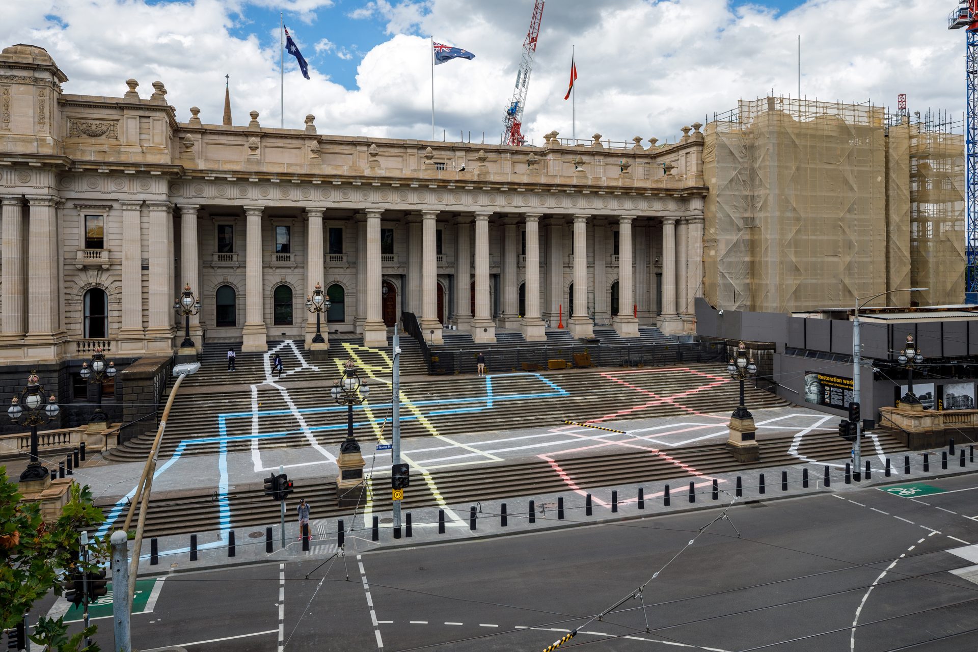 Kerrie Poliness Parliament Steps Walking Drawing Australian Centre For Contemporary Art